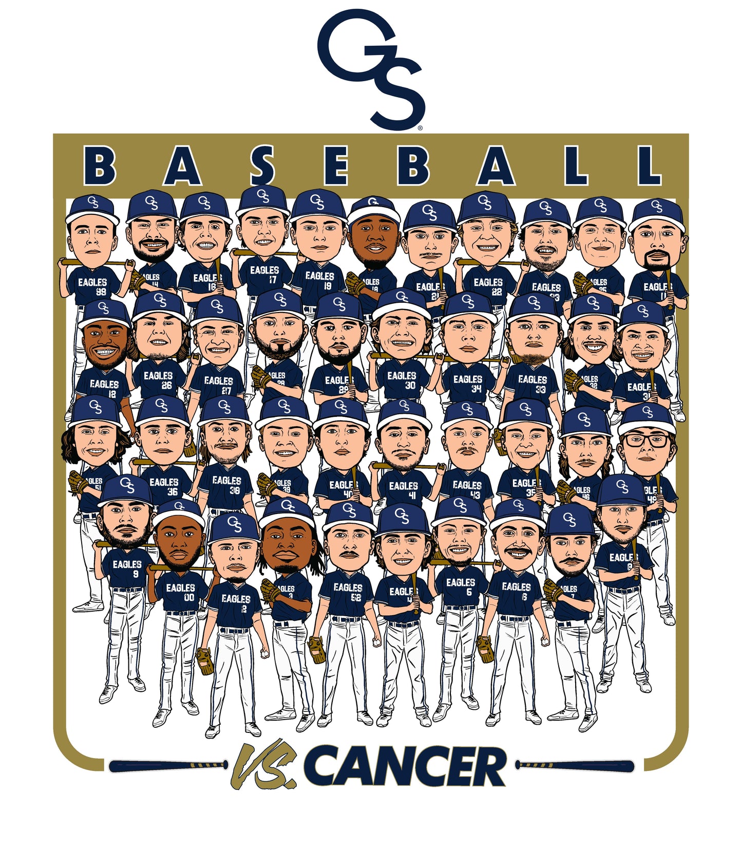 YOUTH GS BASEBALL vs Cancer - Official Player's NIL Tee
