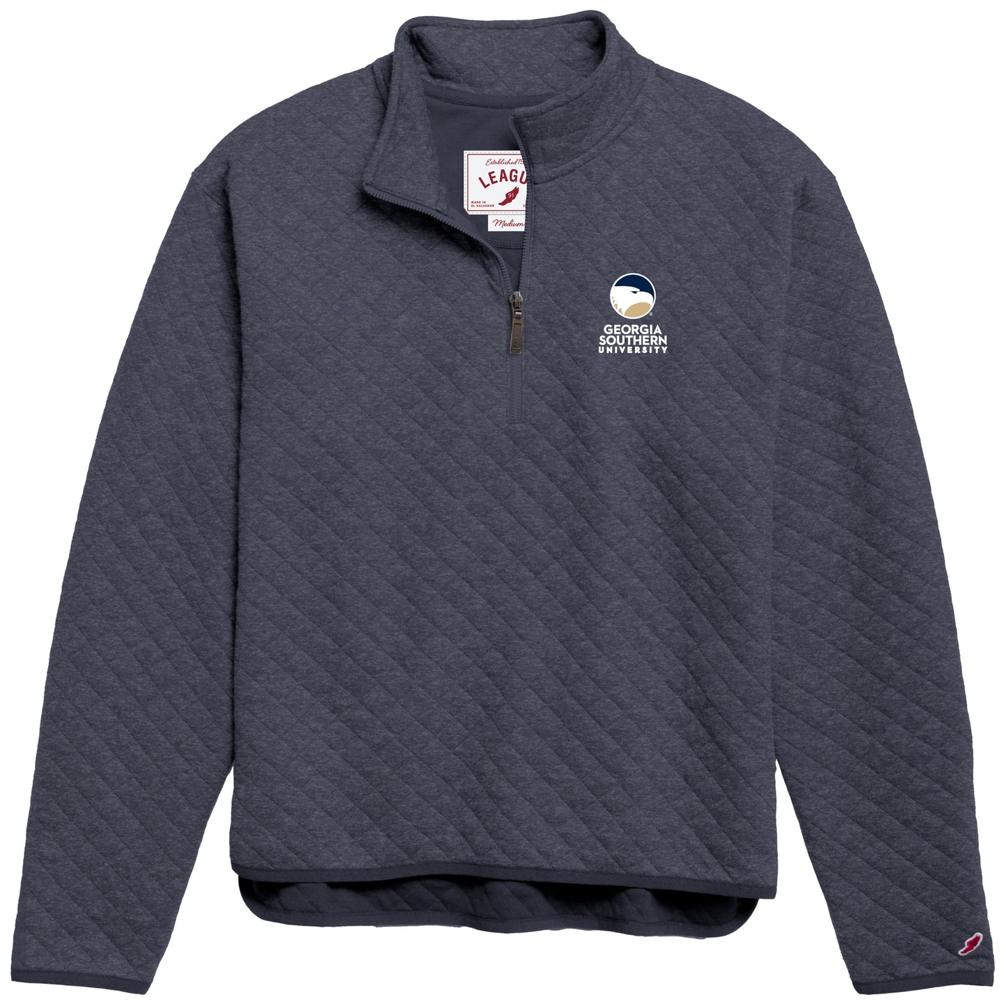 LEAGUE - Ladies Quarter Zip Quilted Pullover - Spring Navy