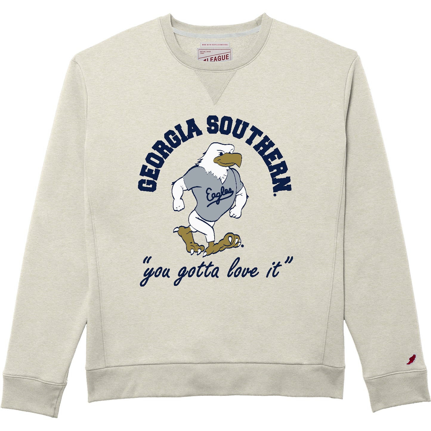 League 1991 Crew Sweatshirt - Retro Baseball You Gotta Love It - OATMEAL