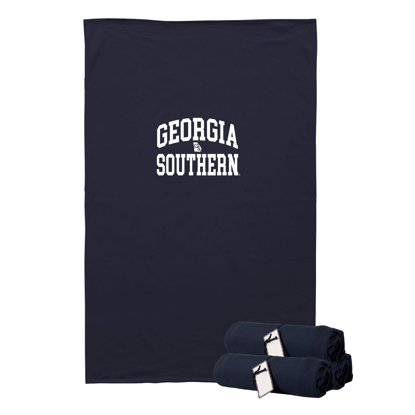 Arched Georgia Southern GS State Heavyweight Sweatshirt Blanket - Navy