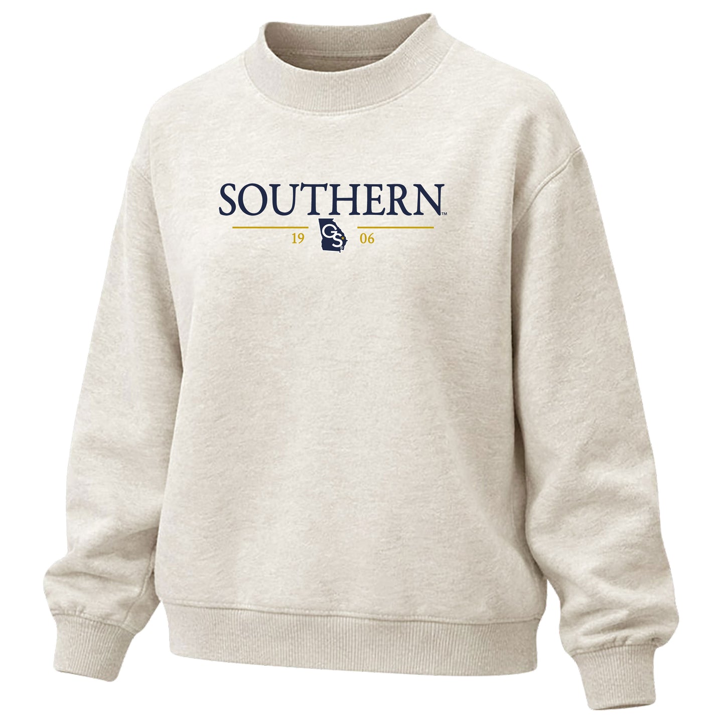 LADIES MOCK - Embroidered Southern State Line - Ash