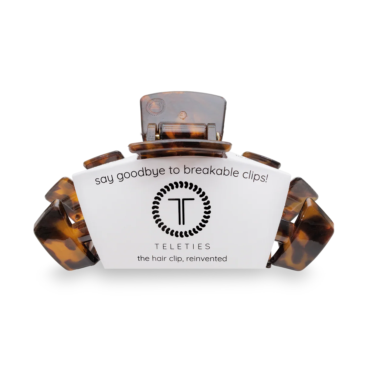 TELETIES - Large Classic Hair Clip - Tortoise Shell