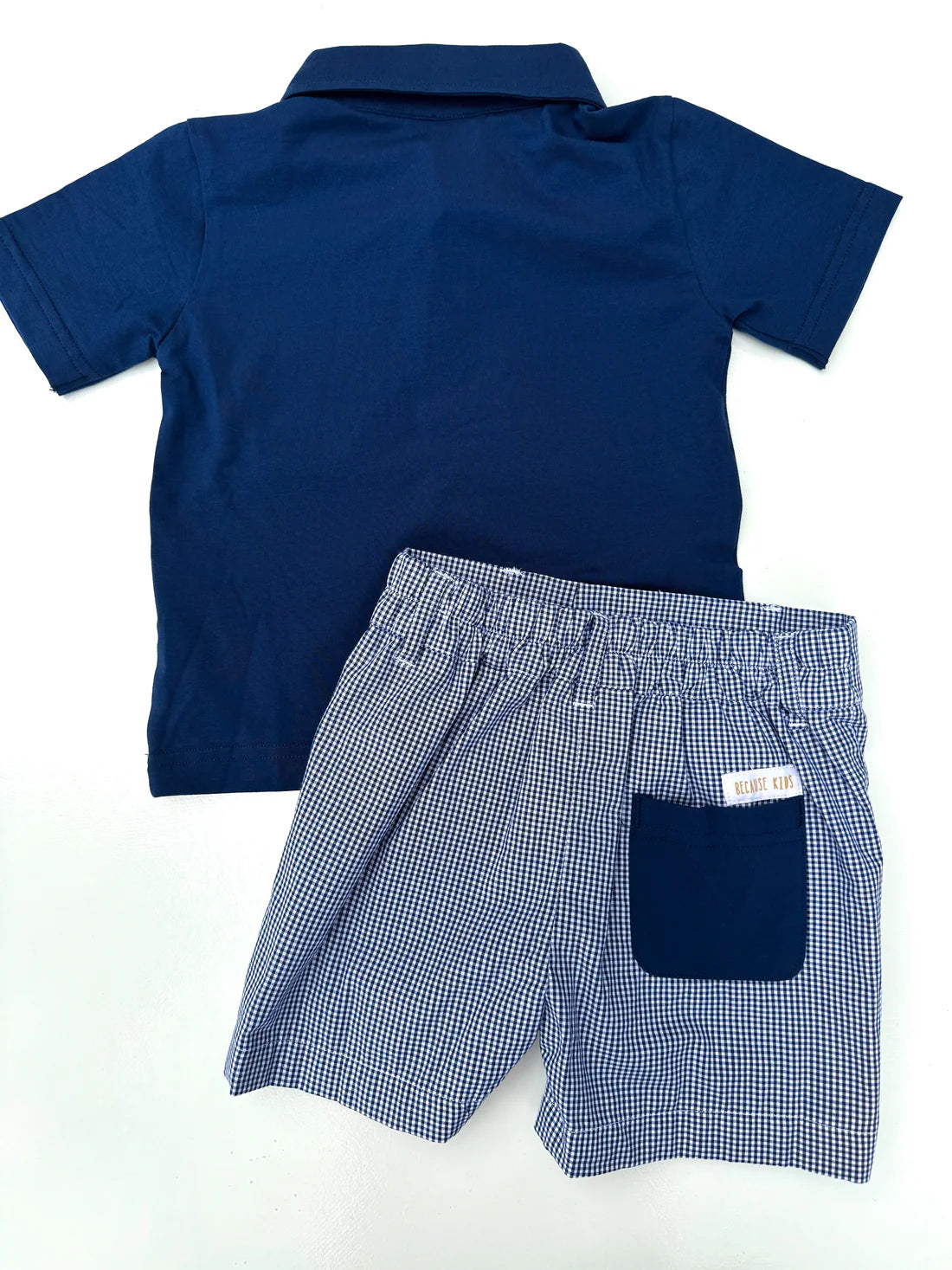 Because Kids - Boys Polo Gingham Short Set