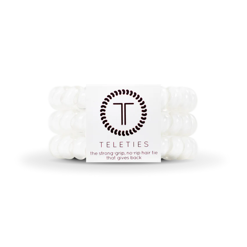 TELETIES - Large Hair Ties (3 pack) - Coconut White