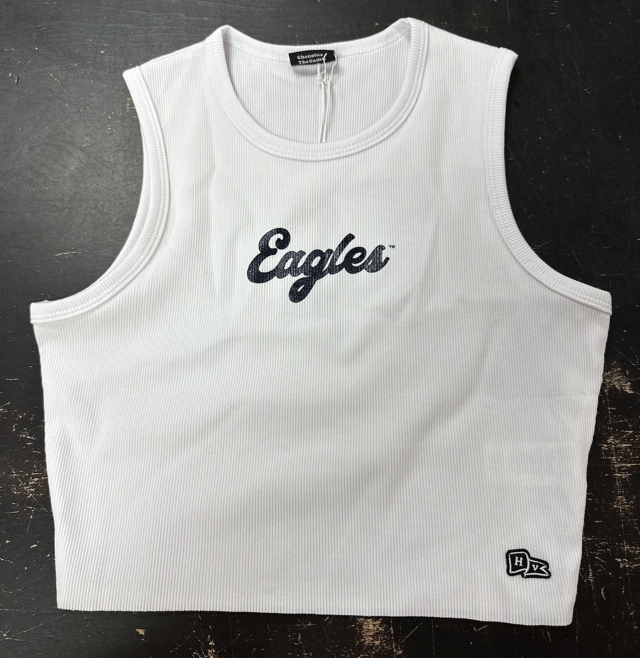 HYPE AND VICE - Women's Cutoff Tank - WHITE