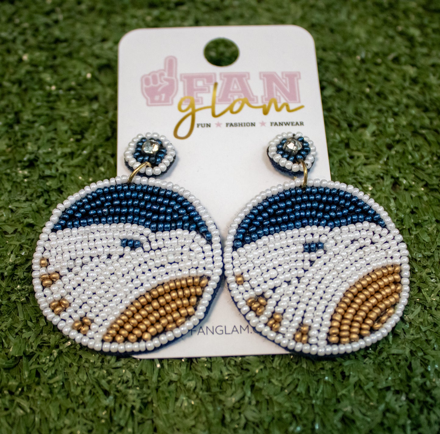 Academic Eagles Beaded Earrings by Fan Glam
