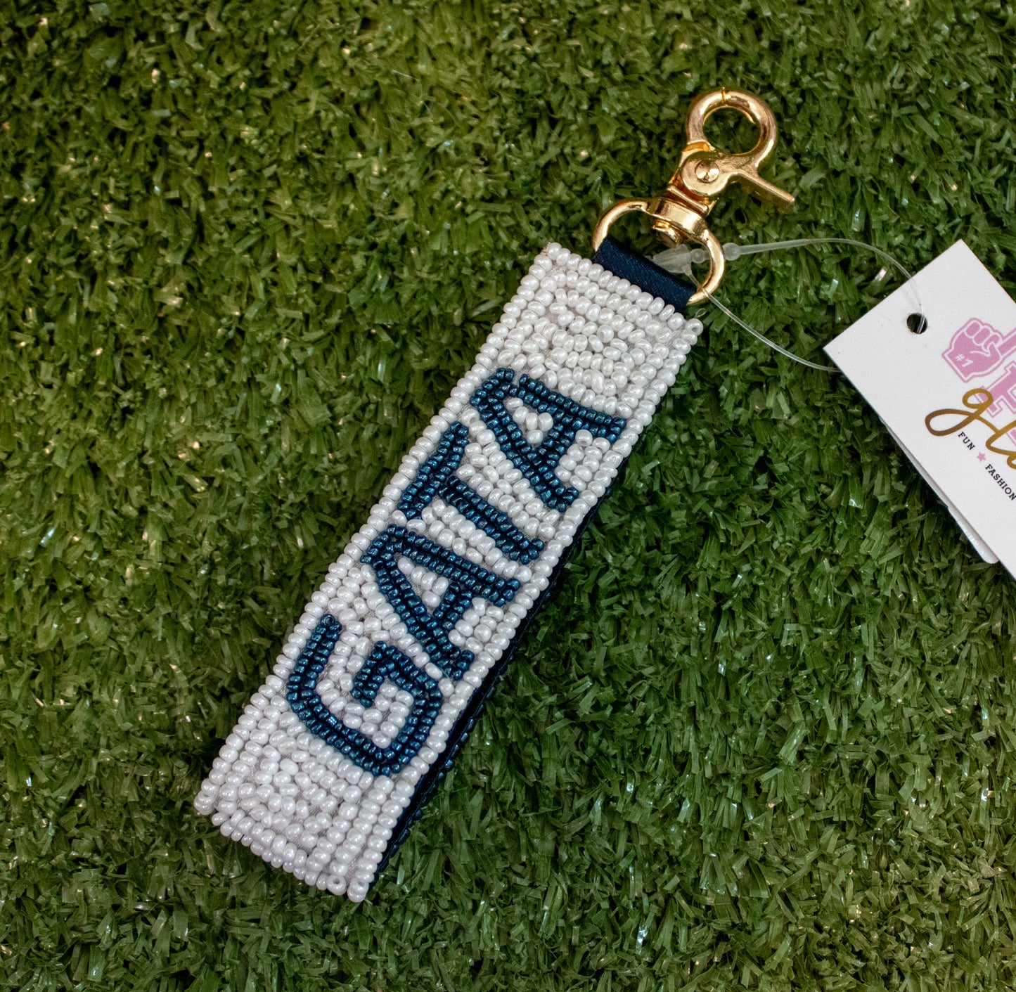 Dual Sided GATA Beaded Bag Charm