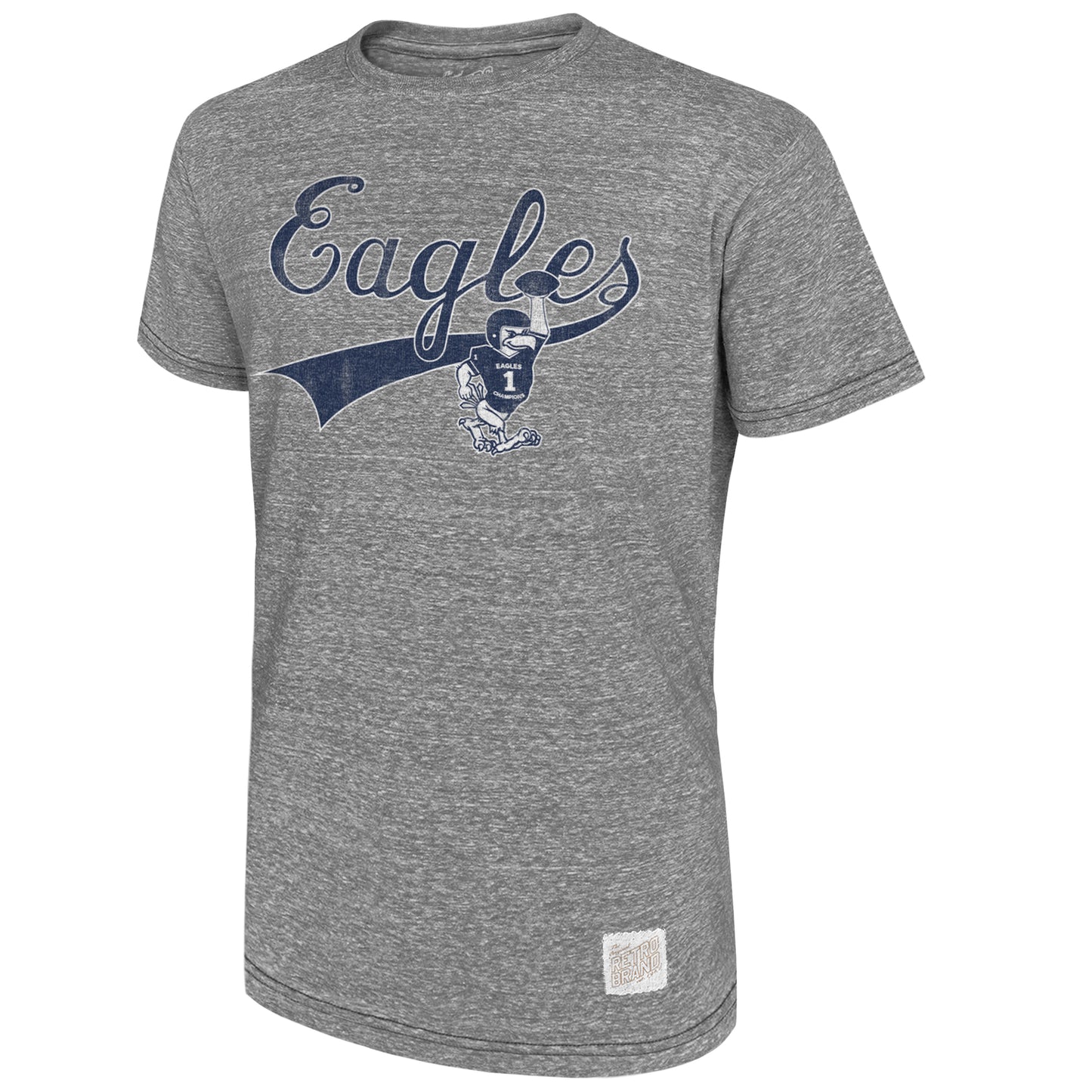Retro Brand - Vintage Football Strutter Script Eagles - Triblend Grey
