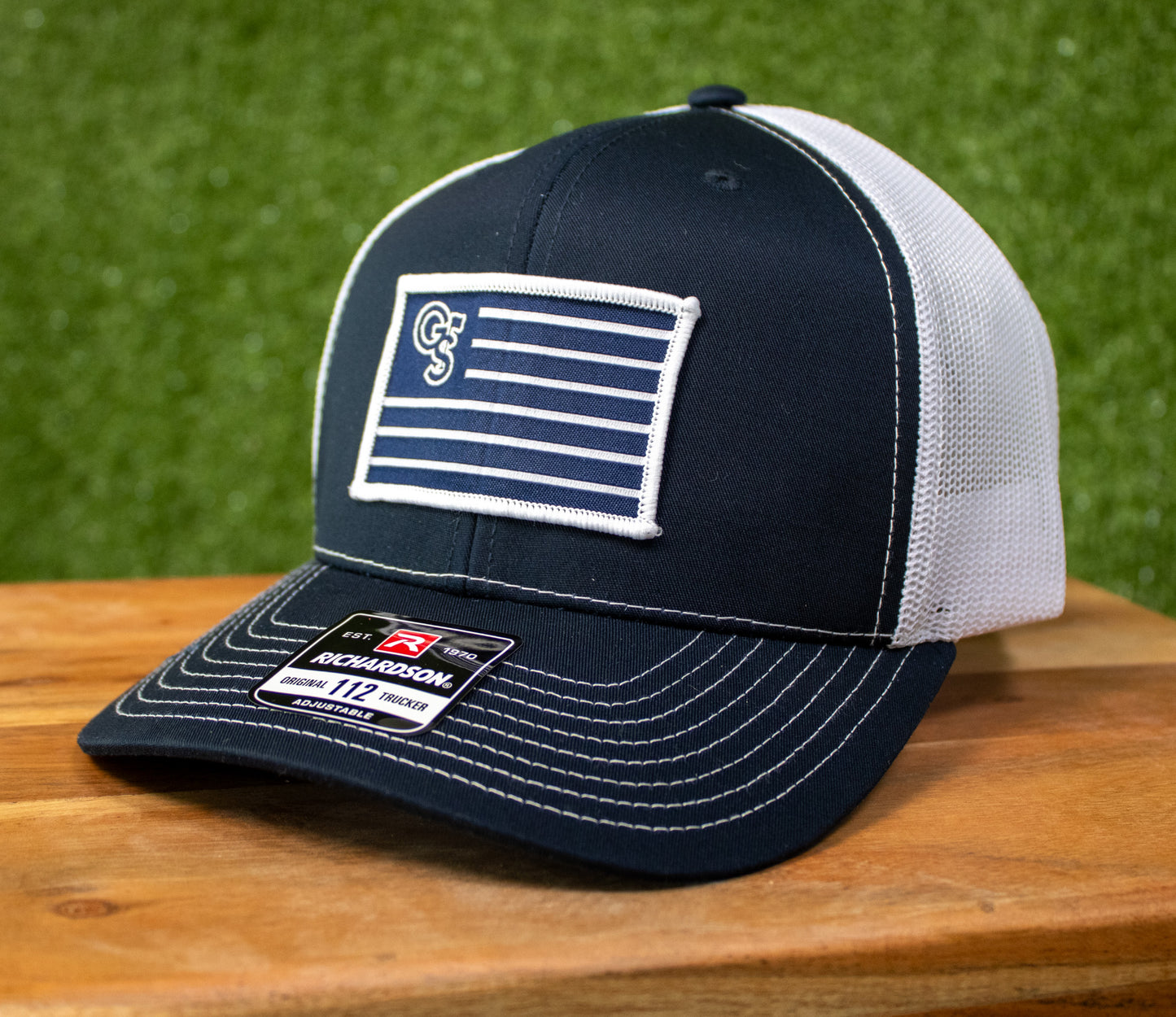 Richardson 112 - GS Golf Flag Patch - NAVY/White Mesh