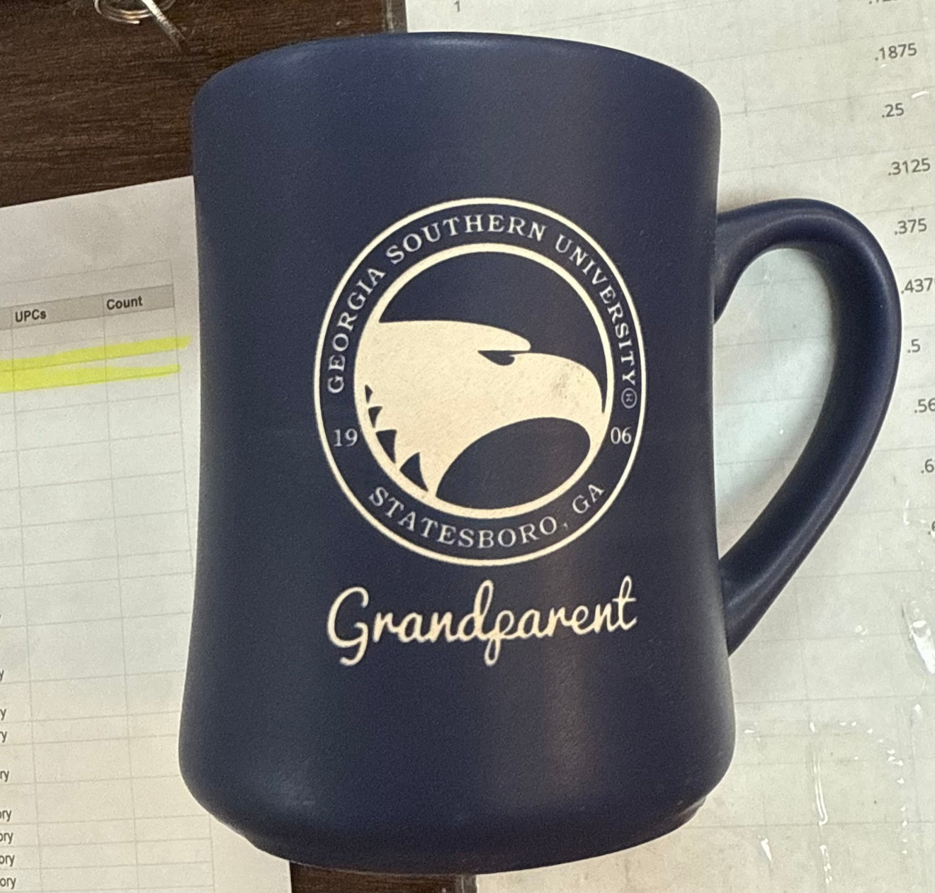 GRANDPARENT Etched Ceramic Coffee Mug - NAVY