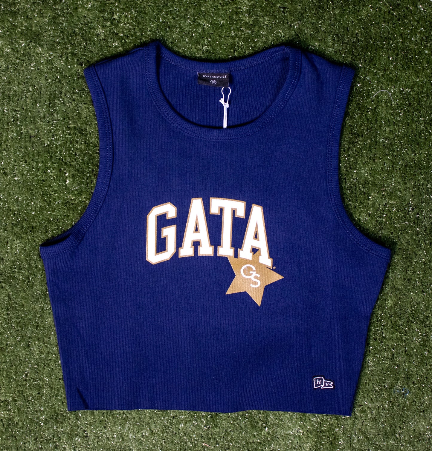 HYPE AND VICE - Women's Cutoff Tank - NAVY GATA STAR