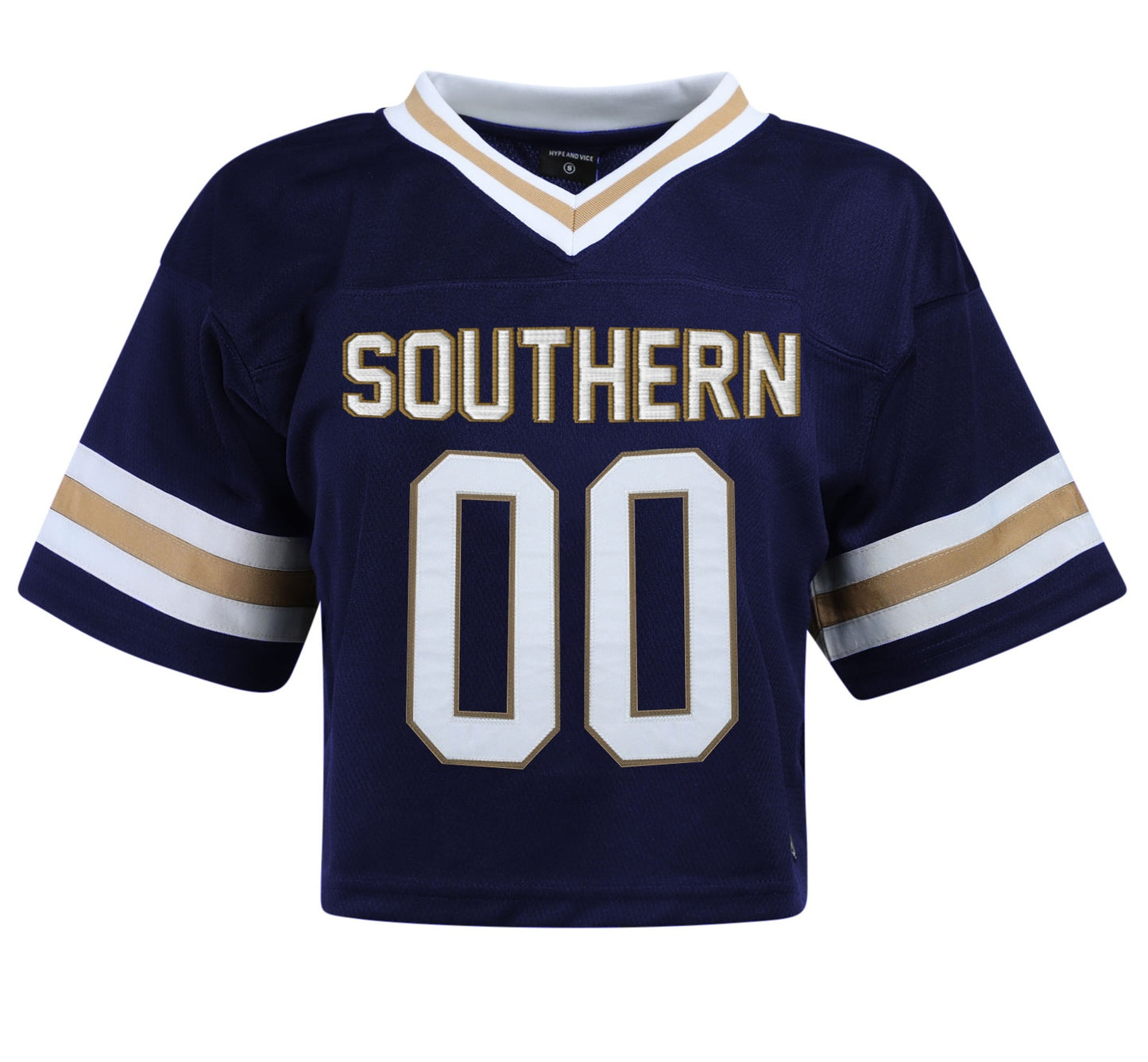HYPE AND VICE - Women's CROPPED FOOTBALL JERSEY - NAVY