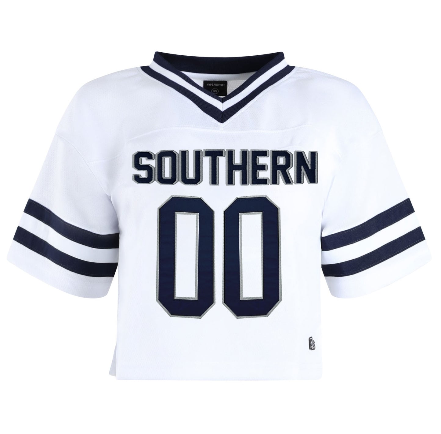 HYPE AND VICE - Women's CROPPED FOOTBALL JERSEY - WHITE