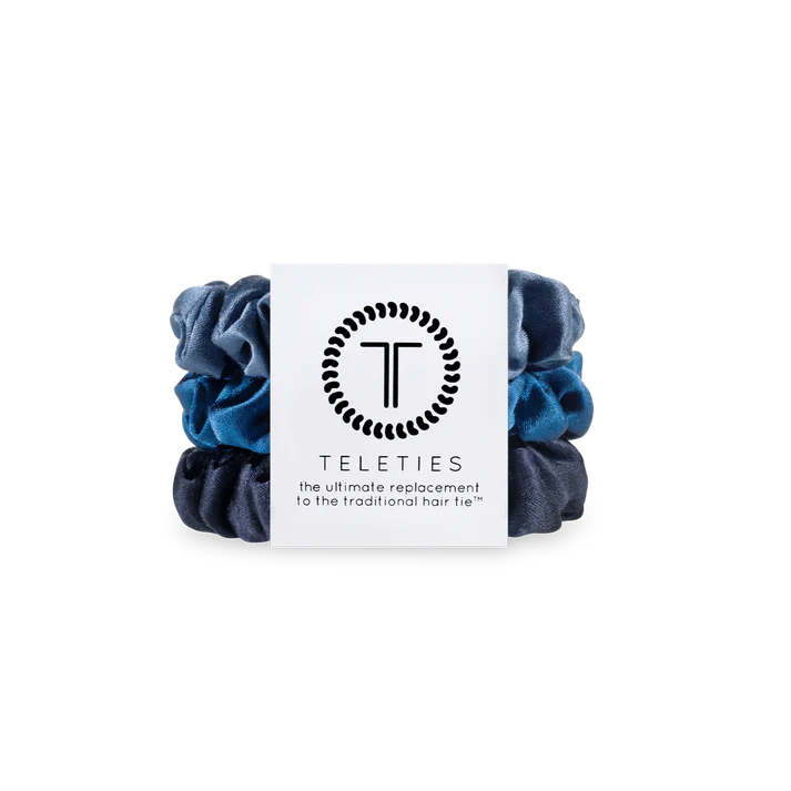 TELETIES - Small SILK SCRUNCHIES - Midnight Rain