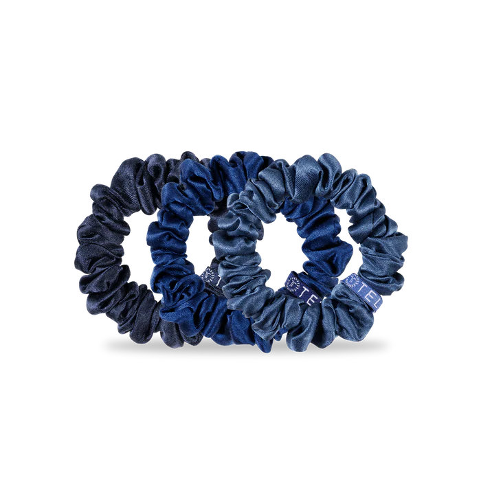 TELETIES - Small SILK SCRUNCHIES - Midnight Rain