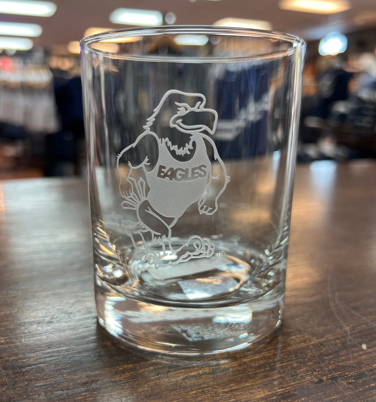 Heavy Etched Rocks Glass - Strutting Eagle