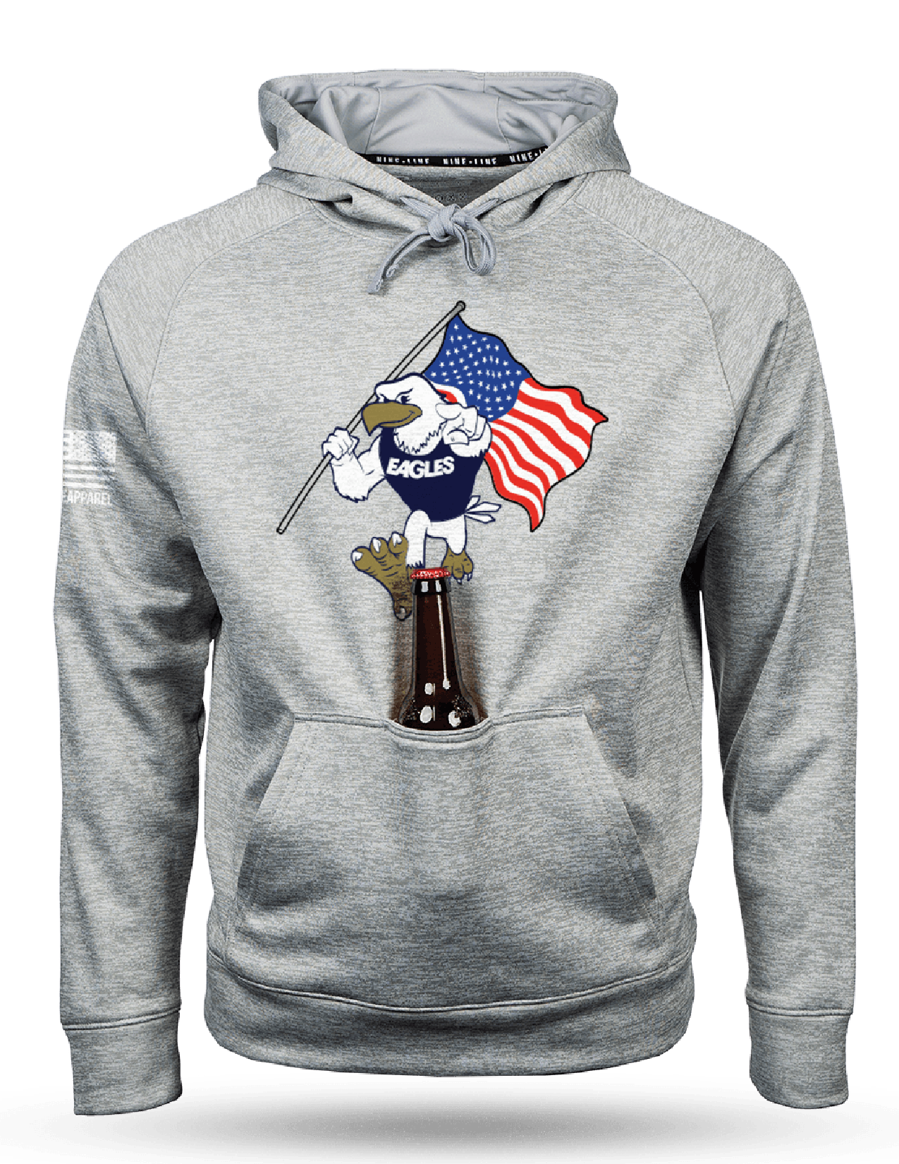 **SALE** Salute To Service Tailgater Hoodie - Strutting Eagle Flag - Heather Grey