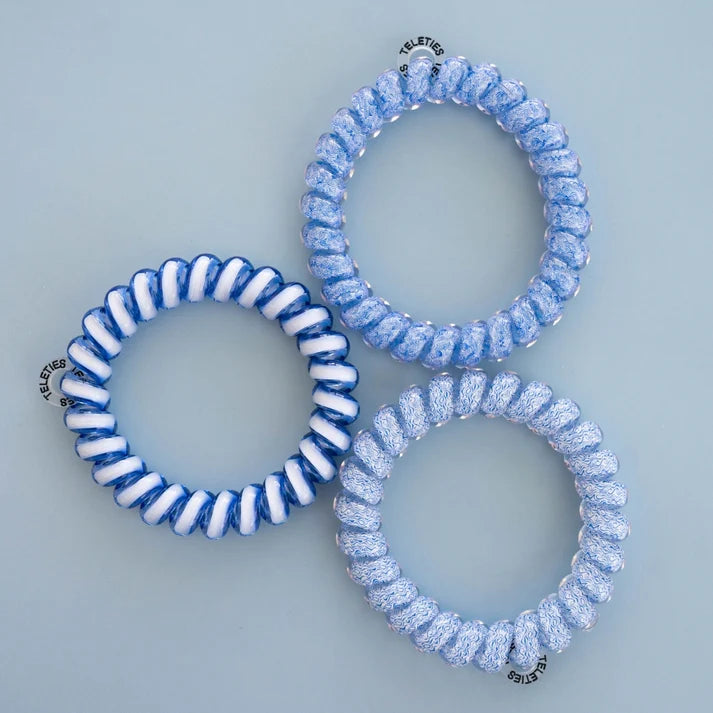 TELETIES - Large Hair Ties (3 pack) - Tide & True Blue