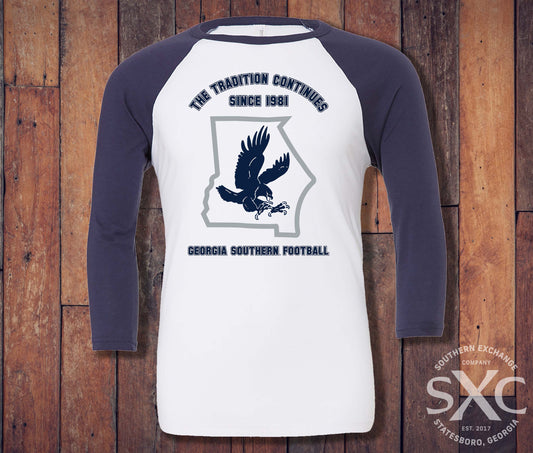 The Tradition Continues Since 1981 - White/Navy 3/4 Sleeve Tee