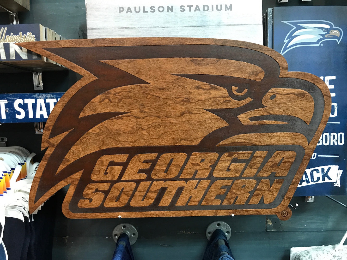 Athletic Eagle Head - Large Wood Wall Hanging