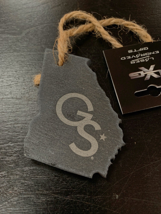 Etched Slate GS State Ornament