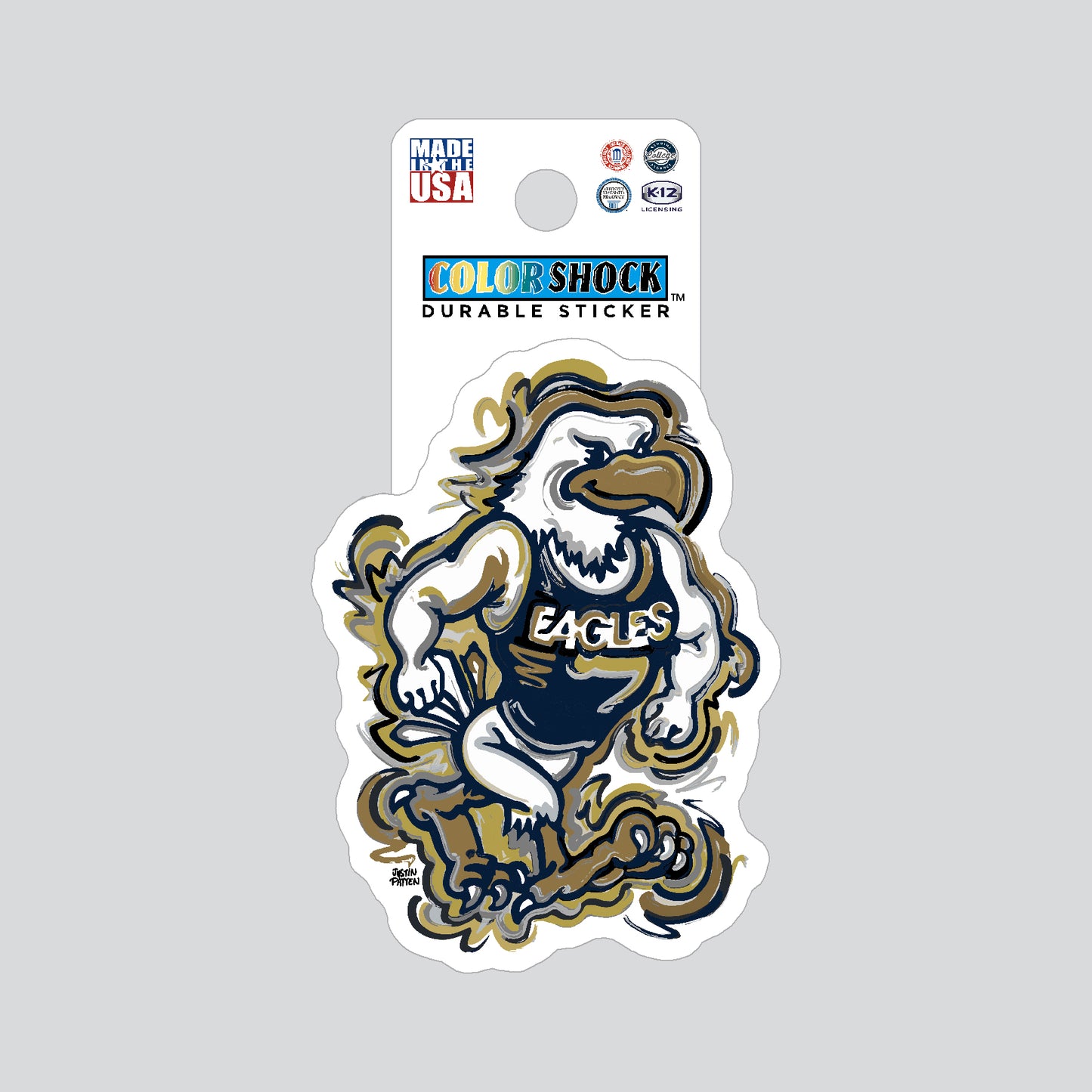 Justin Patten Strutting Eagle Logo Decal Matte-Coated Sticker