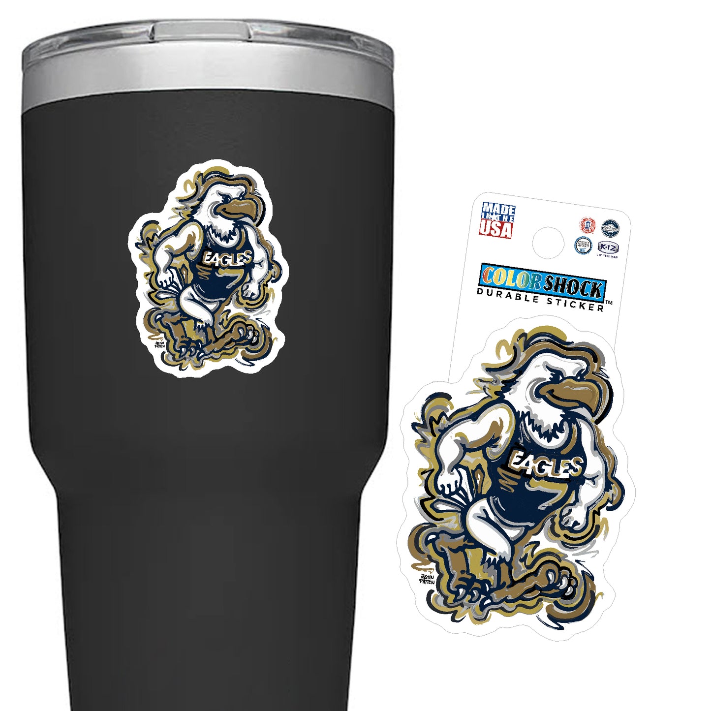 Justin Patten Strutting Eagle Logo Decal Matte-Coated Sticker