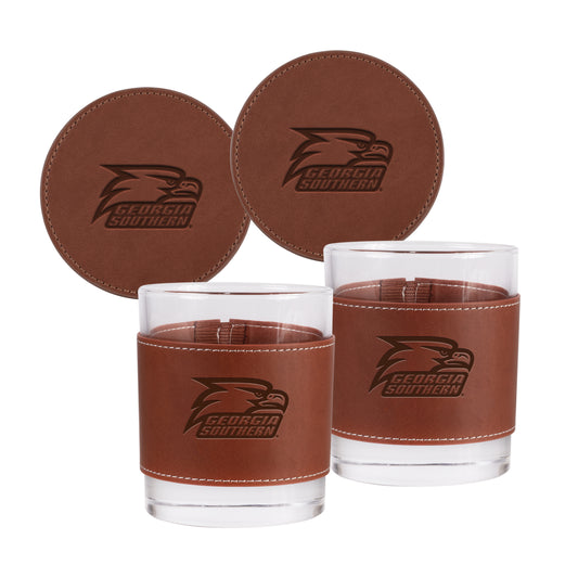 Rocks Glass Wrap and Coaster Gift Set