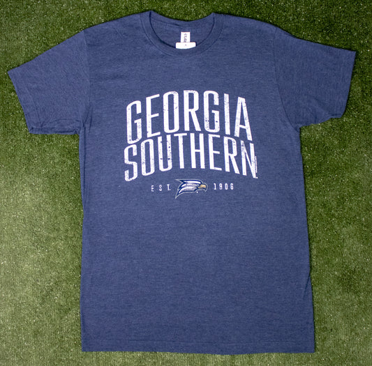 Distressed Arch Supersoft Tee - Heather Denim