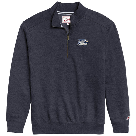 LEAGUE Heritage 1/4 Zip - Navy Heather - Athletic Eagle Logo