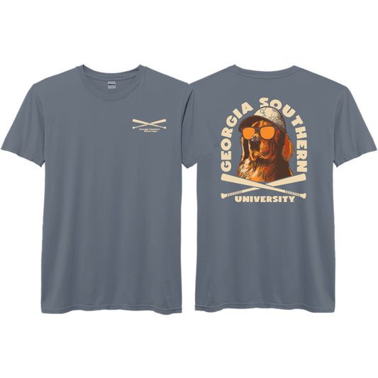 *SALE* LEAGUE Baseball Pup Garment Washed Tee - Washed Denim