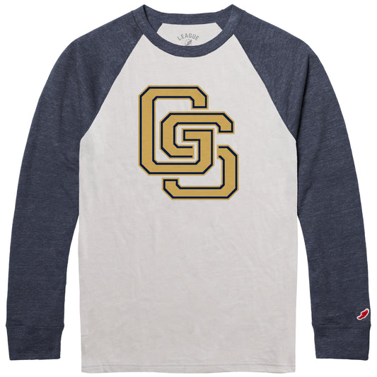LEAGUE Long Sleeve Baseball Tee - Retro Interlocking GS