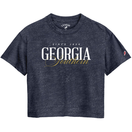 LADIES League Midi Crop - Liberty Navy Gold Script