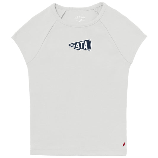 LADIES Retro Rib Baby Doll Tee - Megaphone White