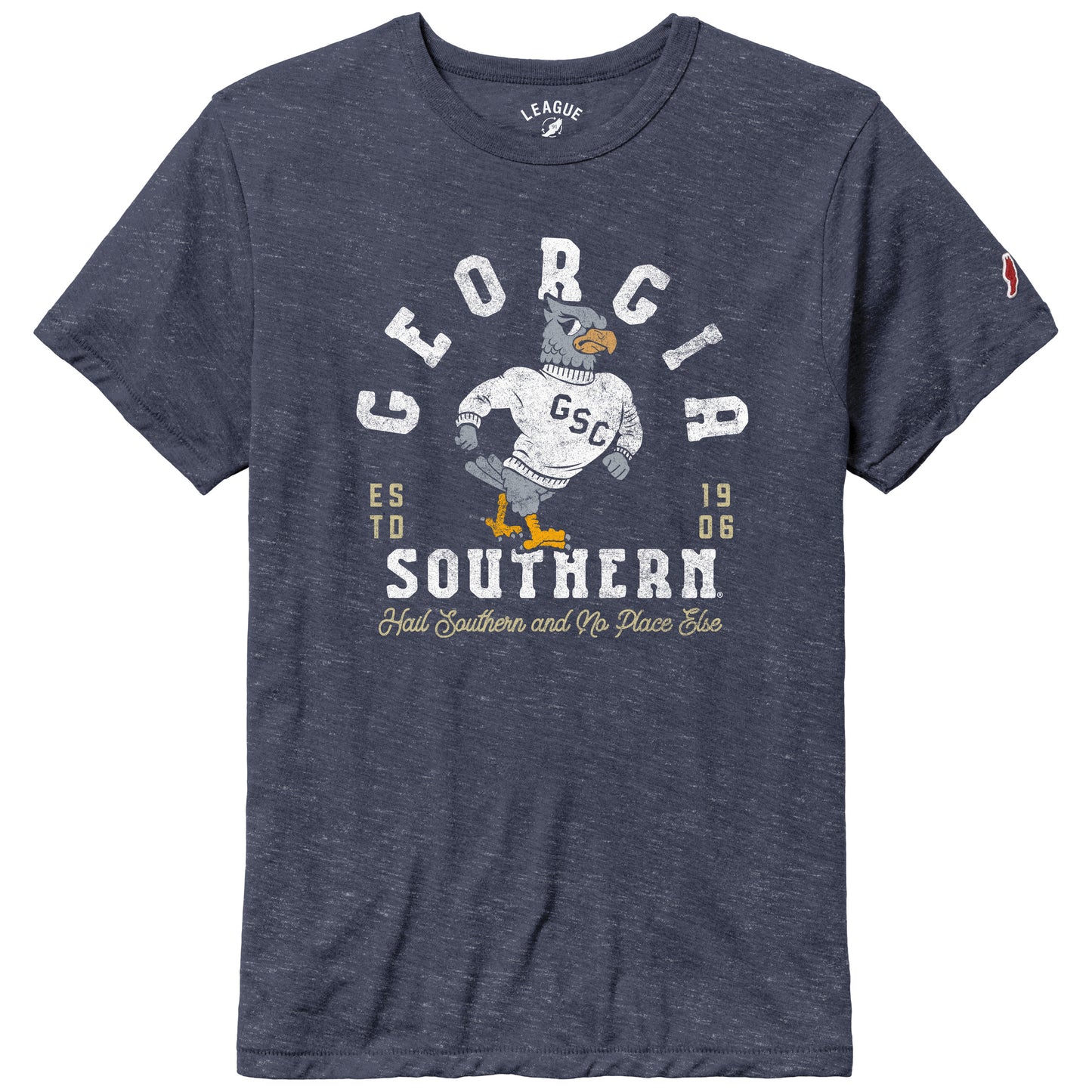LEAGUE Retro Eagle Tee - Heather Navy