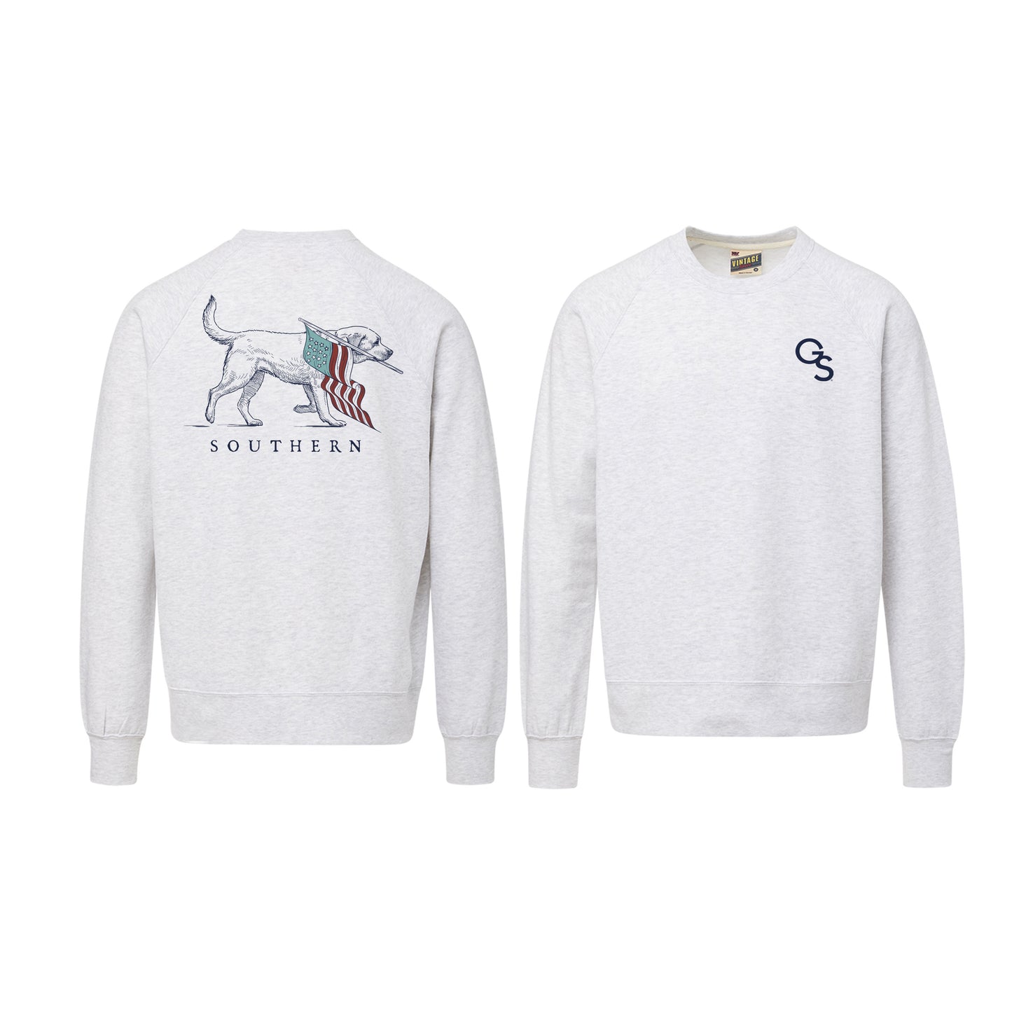 Southern Patriot Pup - Proweave Heavyweight Ash Crew Sweatshirt