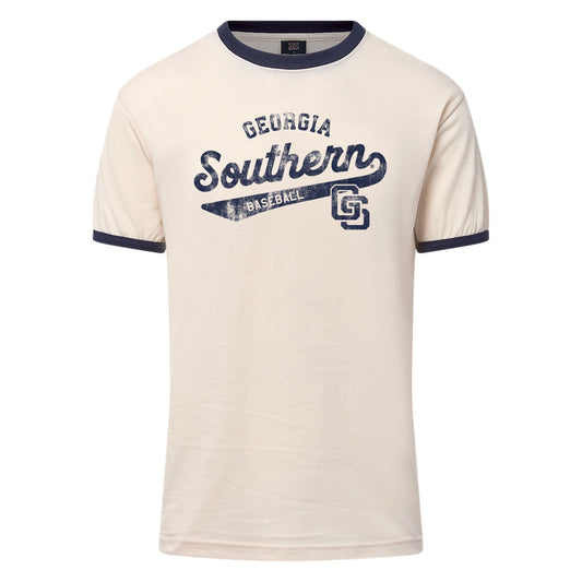 GS Baseball Retro GS Ringer Tee - Vintage White/Navy