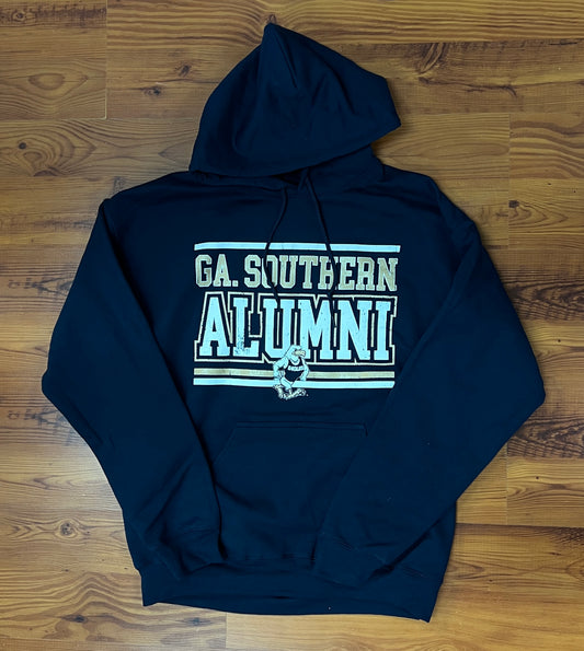 Strutting Eagle Alumni Distress Print Hoody - Navy