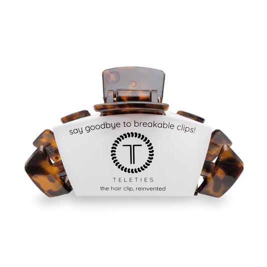 TELETIES - Large Classic Hair Clip - Tortoise Shell