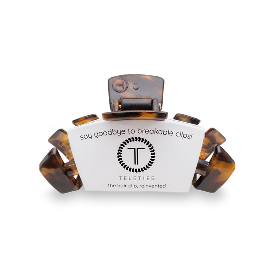 TELETIES - Medium Classic Hair Clip - Tortoise Shell