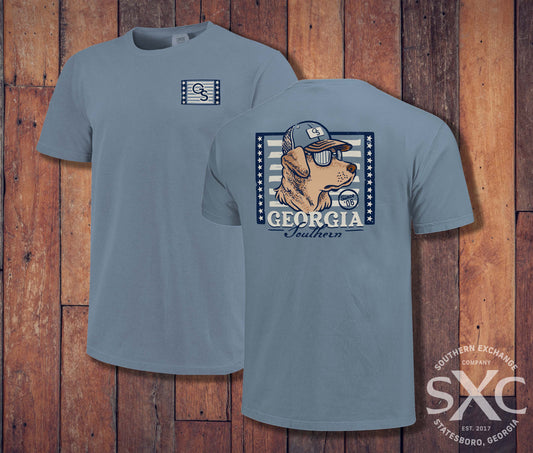 American Stamp Dog - Ice Blue Comfort Colors