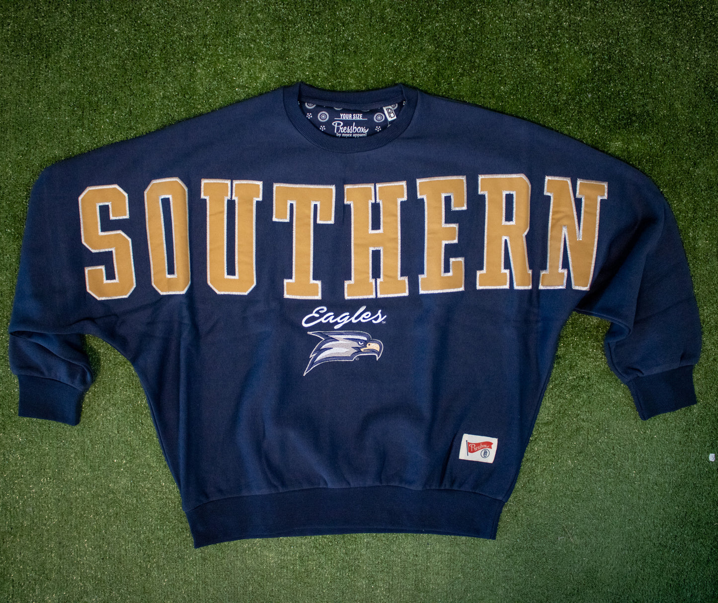Pressbox BMOC (Big Man On Campus) - One Size Oversize Applique Sweatshirt