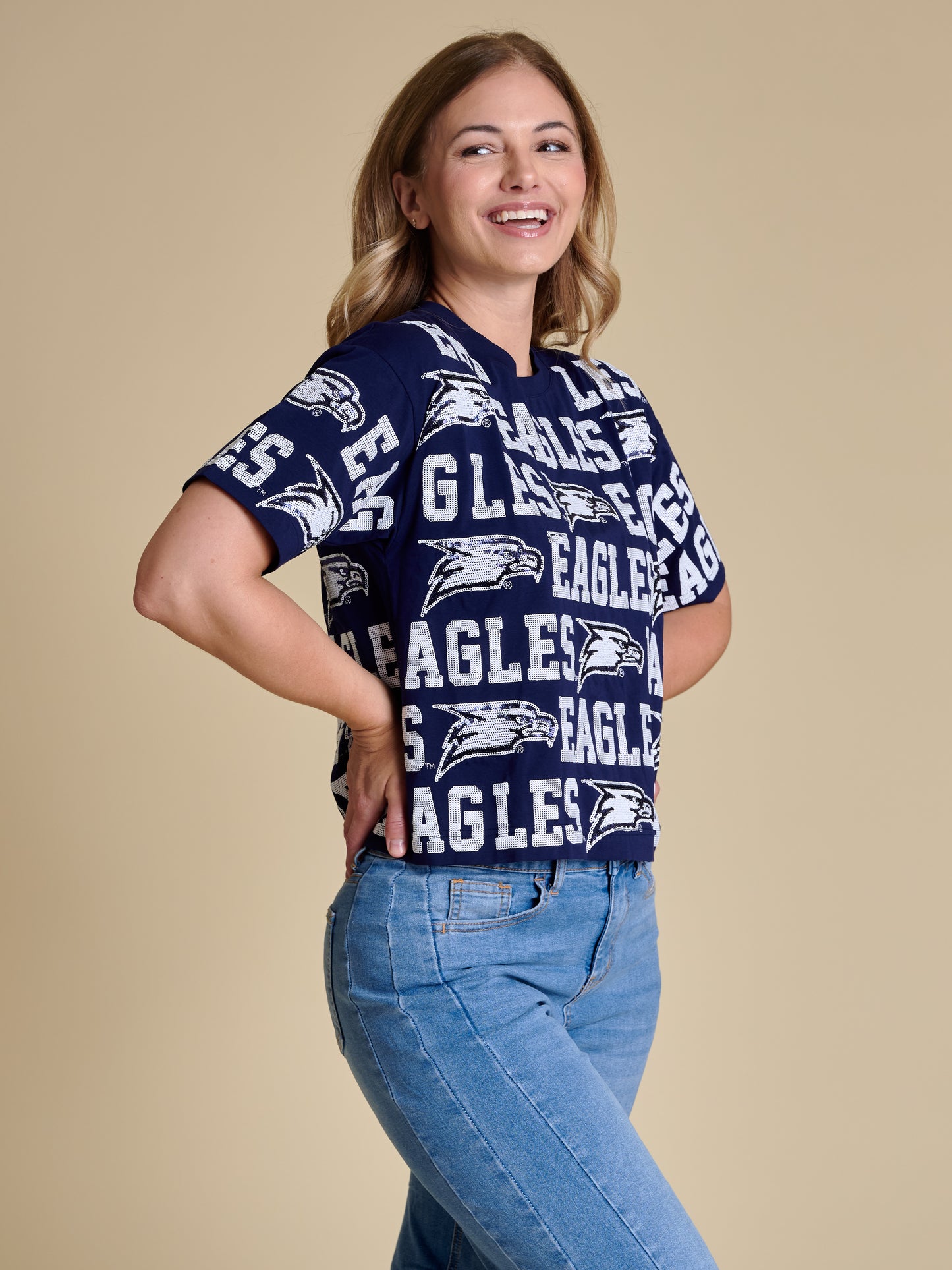 Stewart Simmons - Sequins Repeat Boxy Tee