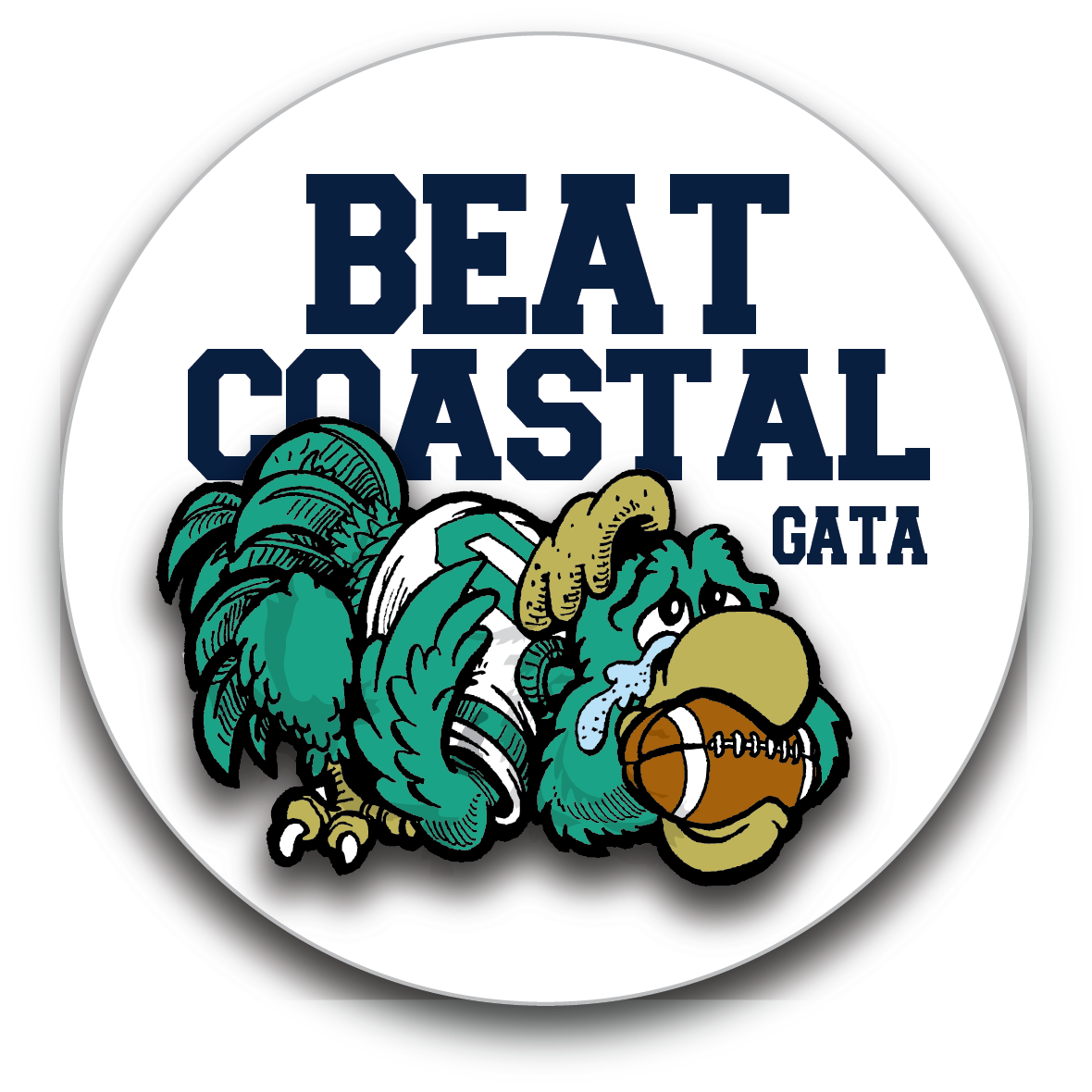 Beat Coastal Chicken Button Pin