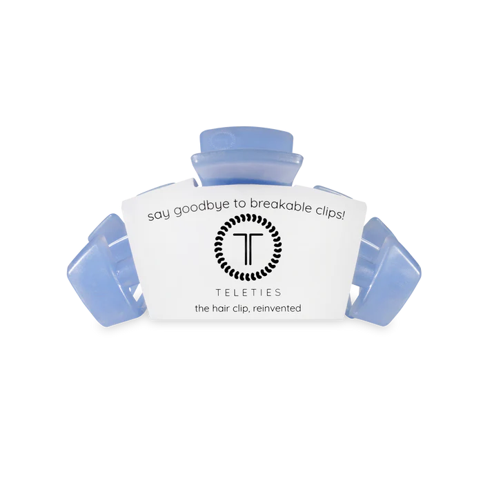 TELETIES - Small Classic Hair Clip - Blue Lagoon