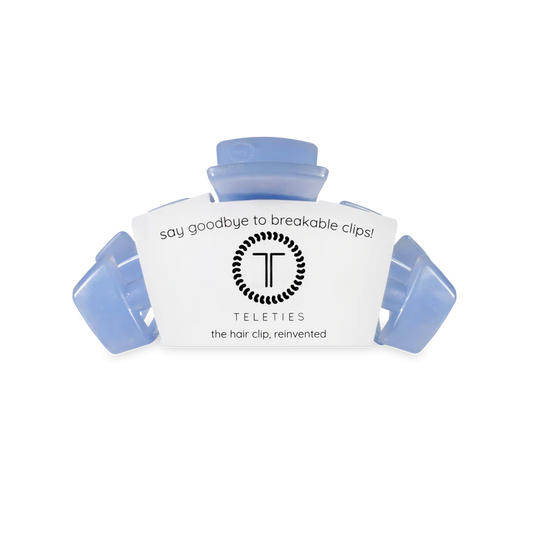 TELETIES - Small Classic Hair Clip - Blue Lagoon