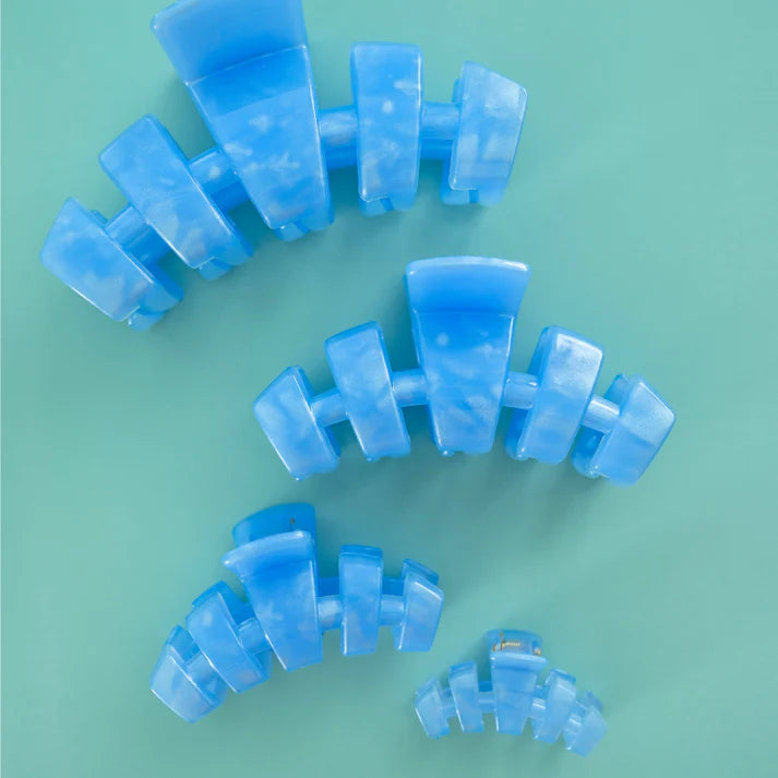 TELETIES - Medium Classic Hair Clip - Blue Lagoon
