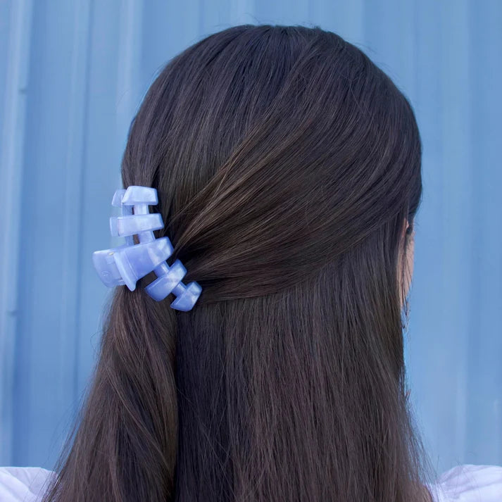 TELETIES - Small Classic Hair Clip - Blue Lagoon