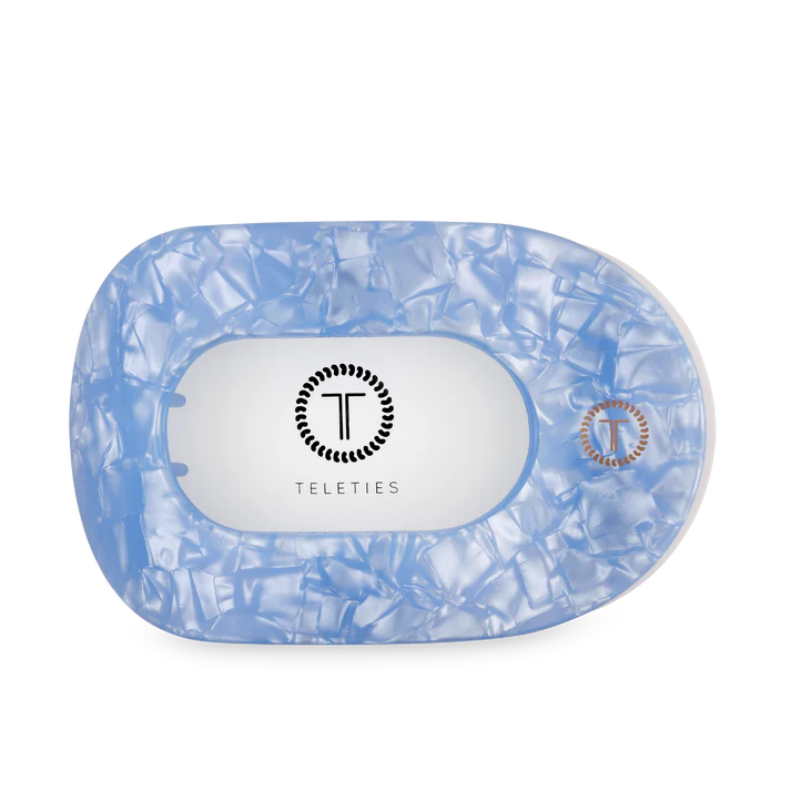 TELETIES - Large Flat Round Hair Clip - Lagoon