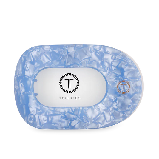 TELETIES - Large Flat Round Hair Clip - Lagoon